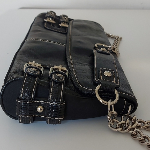 Franco Sarto Purse Black Shiny with silver Metal - Picture 9 of 14